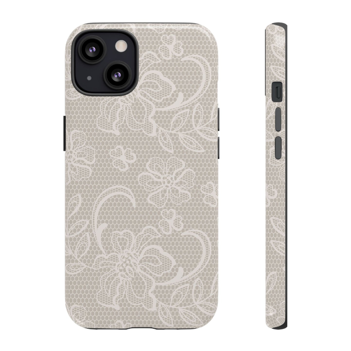 Lace Phone Case for iPhone Samsung Pixel – Cream Floral Elegant Aesthetic - JGUS