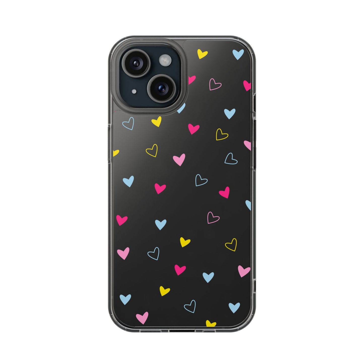 Transparent Heart Design Pattern Clear Phone Case