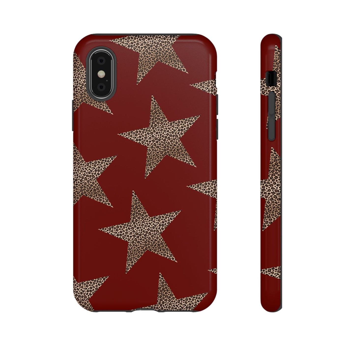 Leopard Star Luxe - Burgundy Edition | Aesthetic Coquette Phone Case for iPhone & Galaxy - JGUS
