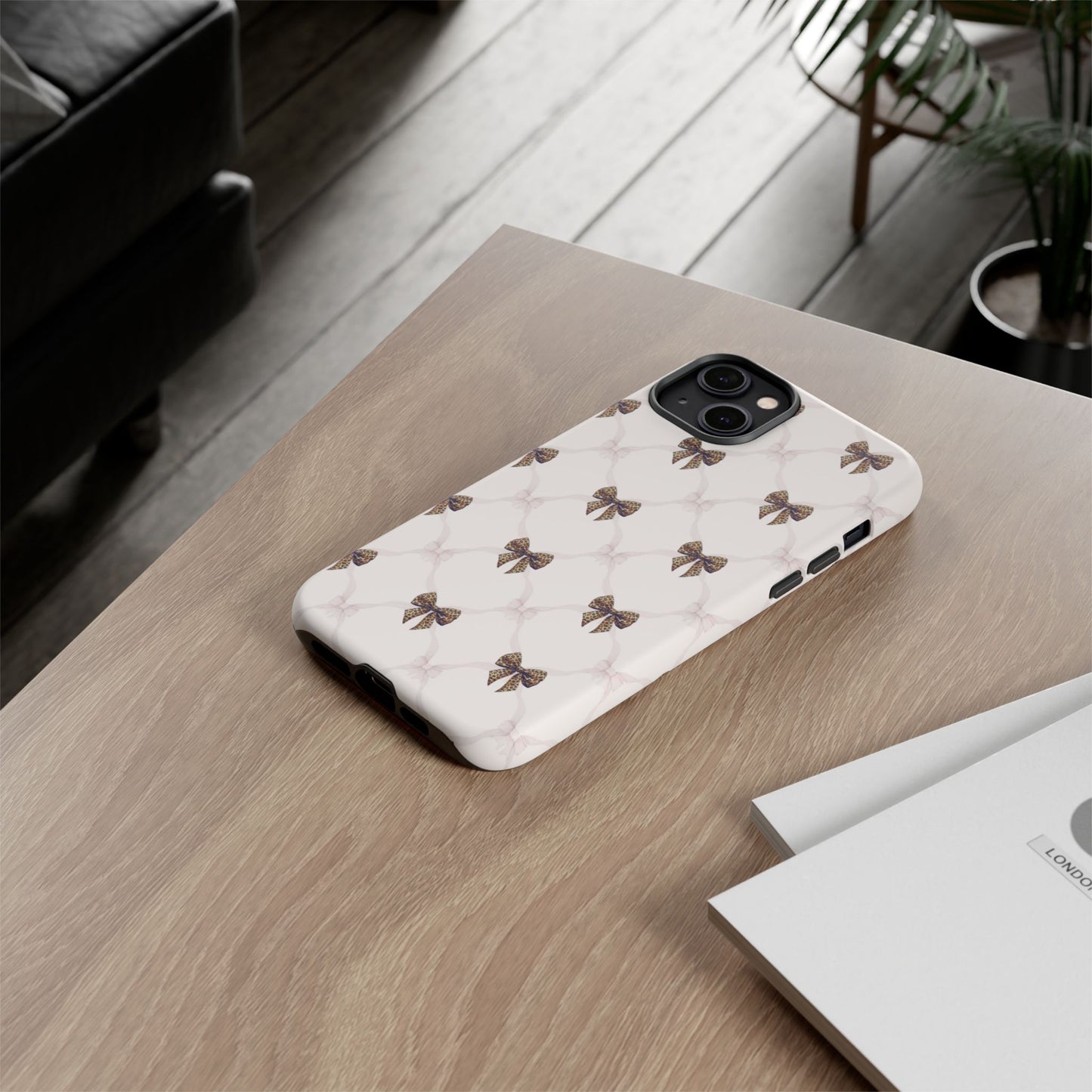Chic Bow Pattern Phone Case | Elegant Clear Protective Case | Stylish iPhone & Samsung Cover - JGUS