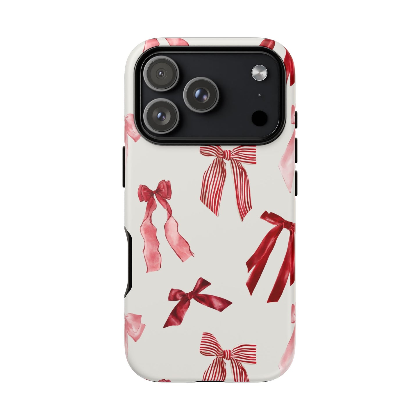 Burgundy Chic Bow Design Phone Case - JGUS