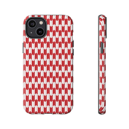 Red Geometric Phone Case for iPhone Samsung Pixel – Bold Pattern Aesthetic Modern Design - JGUS