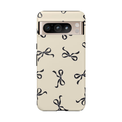 Beige and Black Bow Phone Case - JGUS