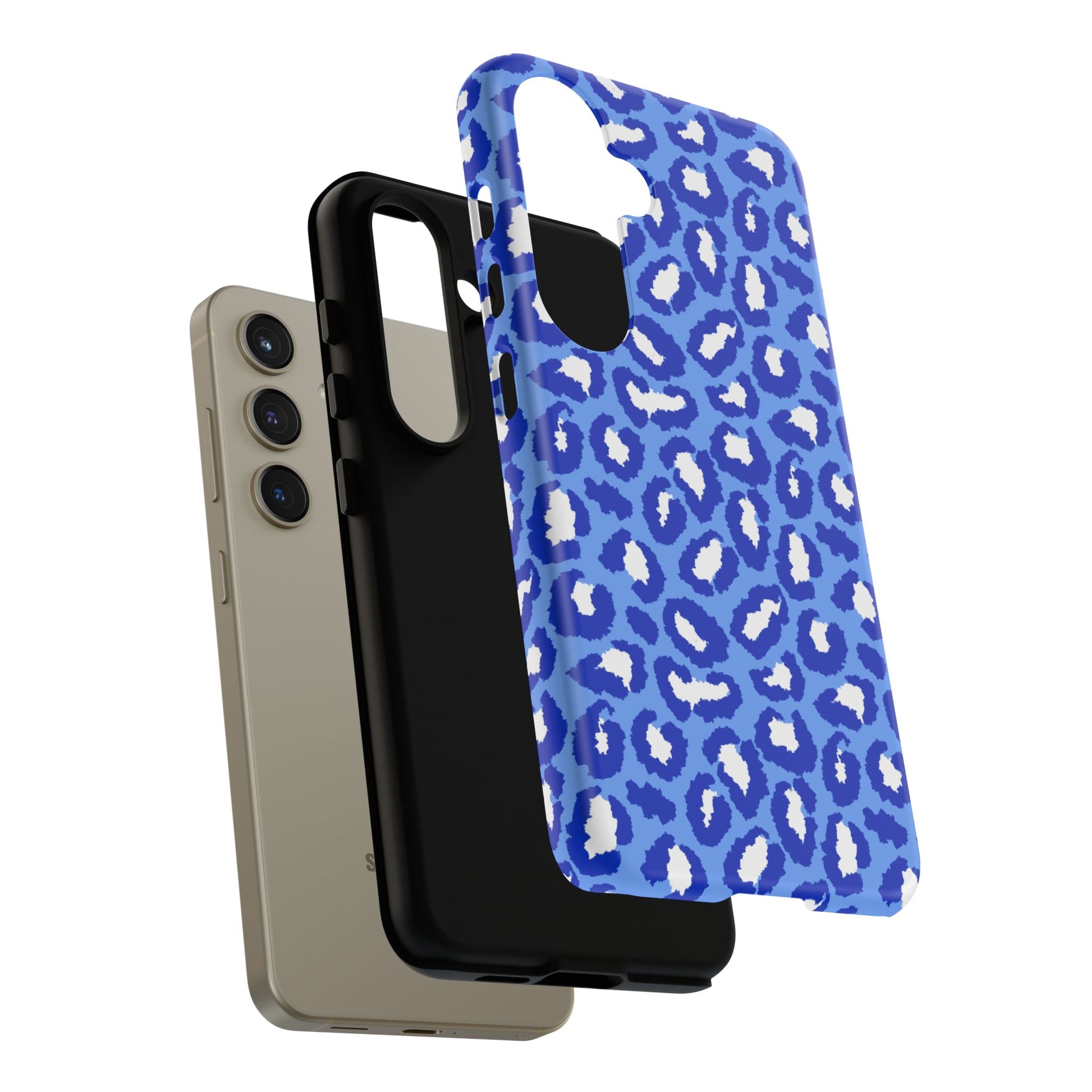 Leopard Vibes - Blue Edition Phone Case for iPhone & Samsung - Stylish & Durable Animal Print Case - JGUS
