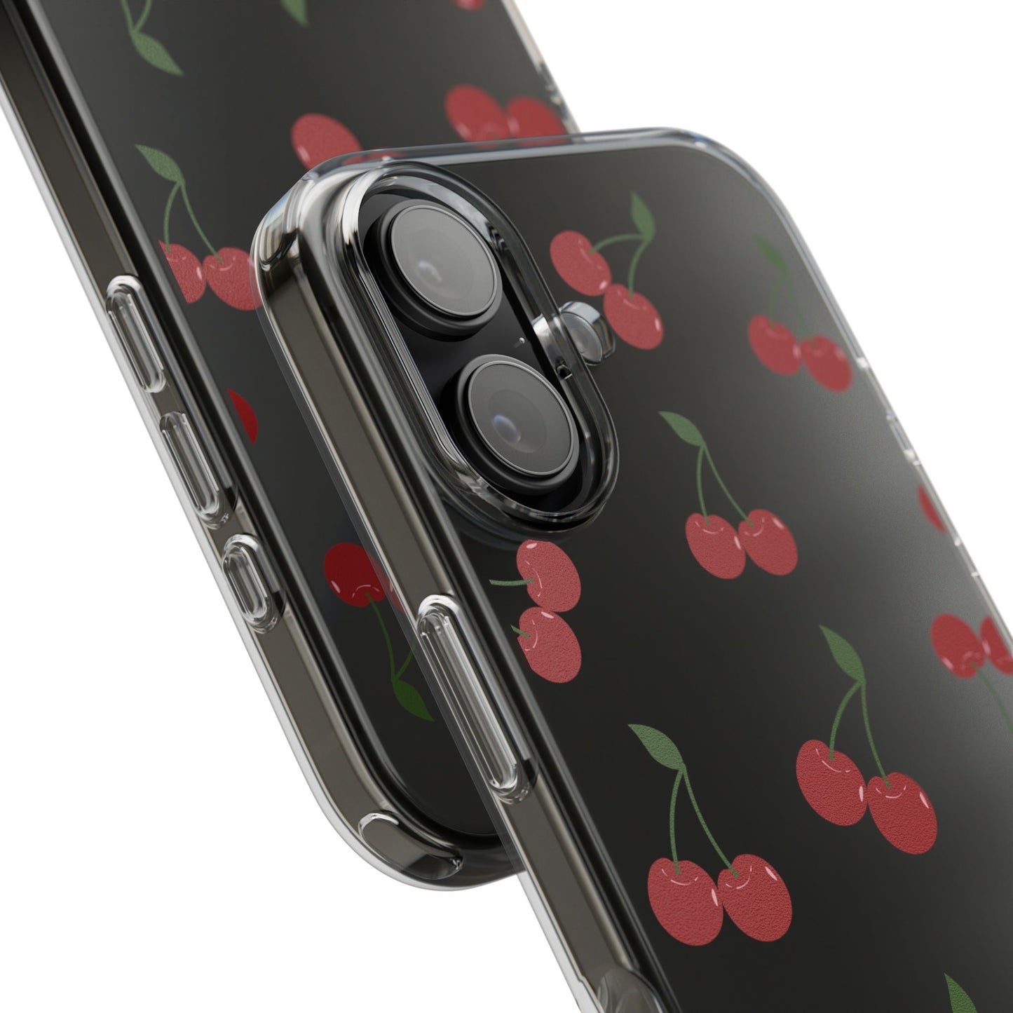 Random Cherry Pattern Clear Phone Case