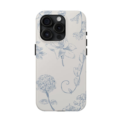 Jasmine Sketch Phone Case – Artistic Design, Slim, Durable & MagSafe Compatible