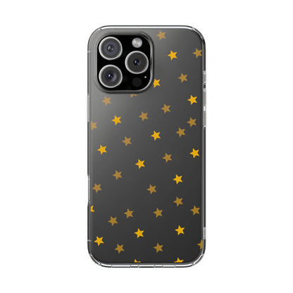 Yellow Stars Clear Phone Case – Stylish, Durable Protection