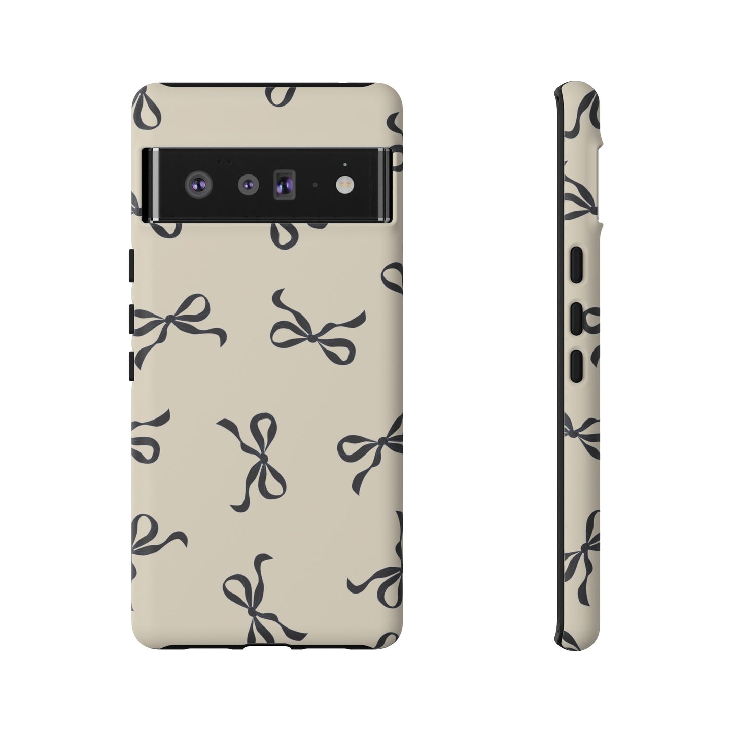 Beige and Black Bow Phone Case - JGUS