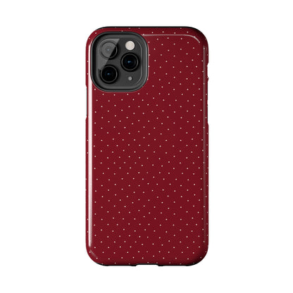 Burgundy  & White Dots Case