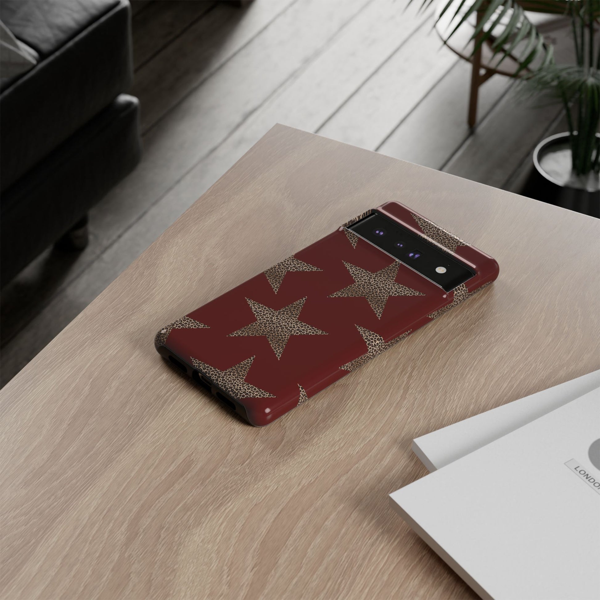 Leopard Star Luxe - Burgundy Edition | Aesthetic Coquette Phone Case for iPhone & Galaxy - JGUS