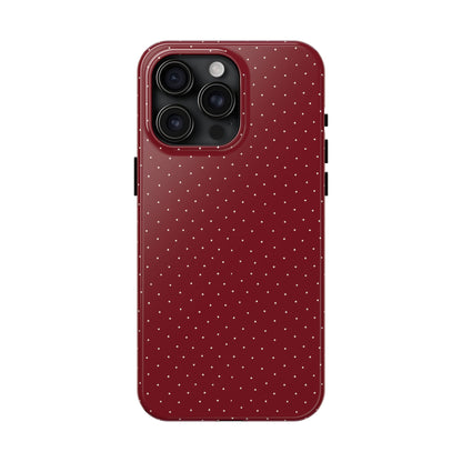 Burgundy  & White Dots Case