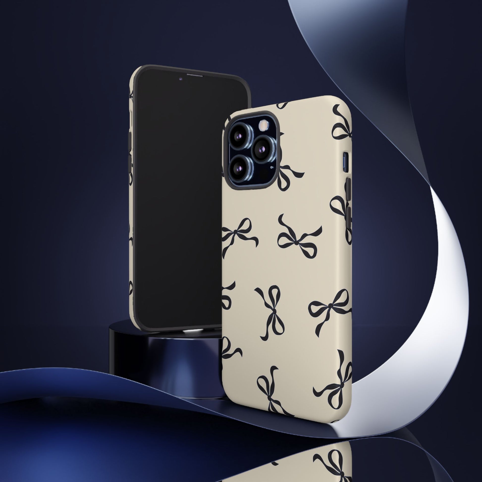 Beige and Black Bow Phone Case - JGUS
