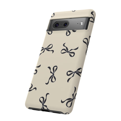 Beige and Black Bow Phone Case - JGUS