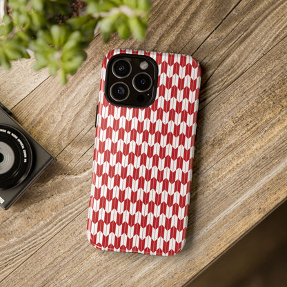 Red Geometric Phone Case for iPhone Samsung Pixel – Bold Pattern Aesthetic Modern Design - JGUS