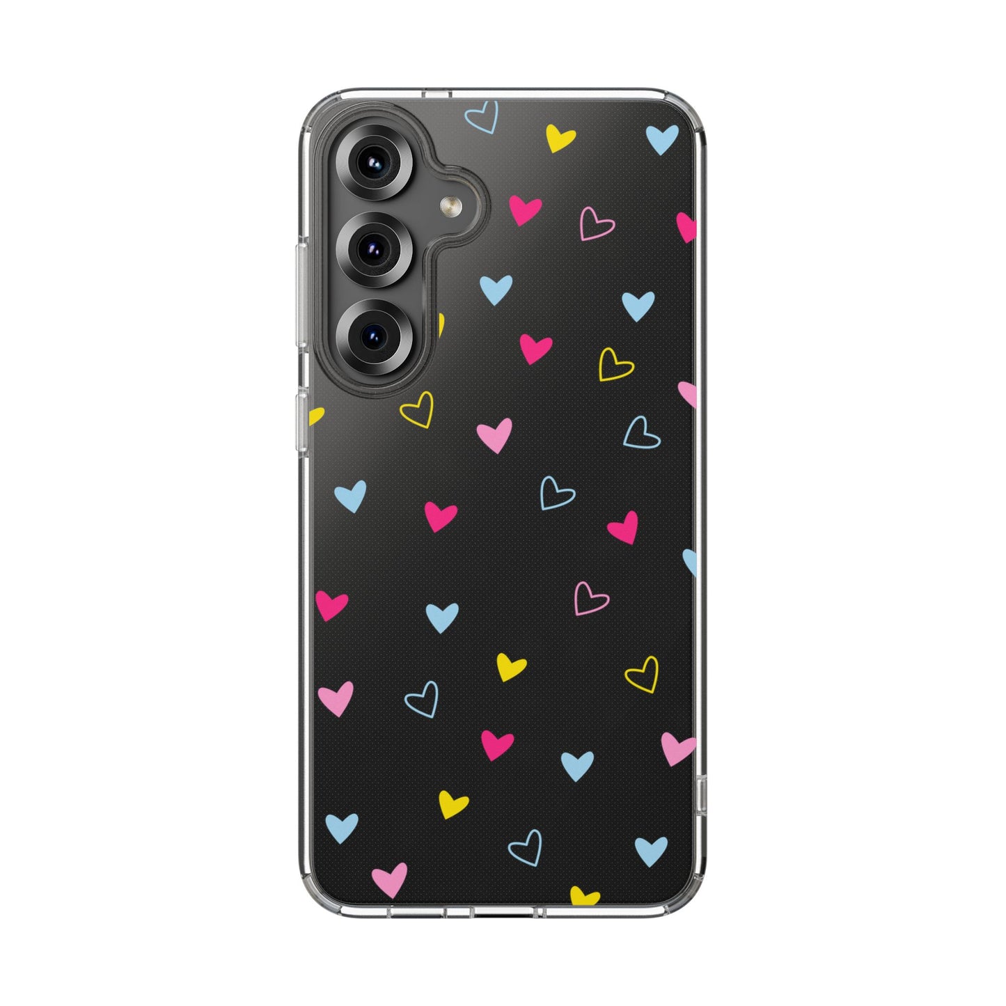 Transparent Heart Design Pattern Clear Phone Case
