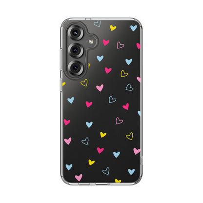 Transparent Heart Design Pattern Clear Phone Case