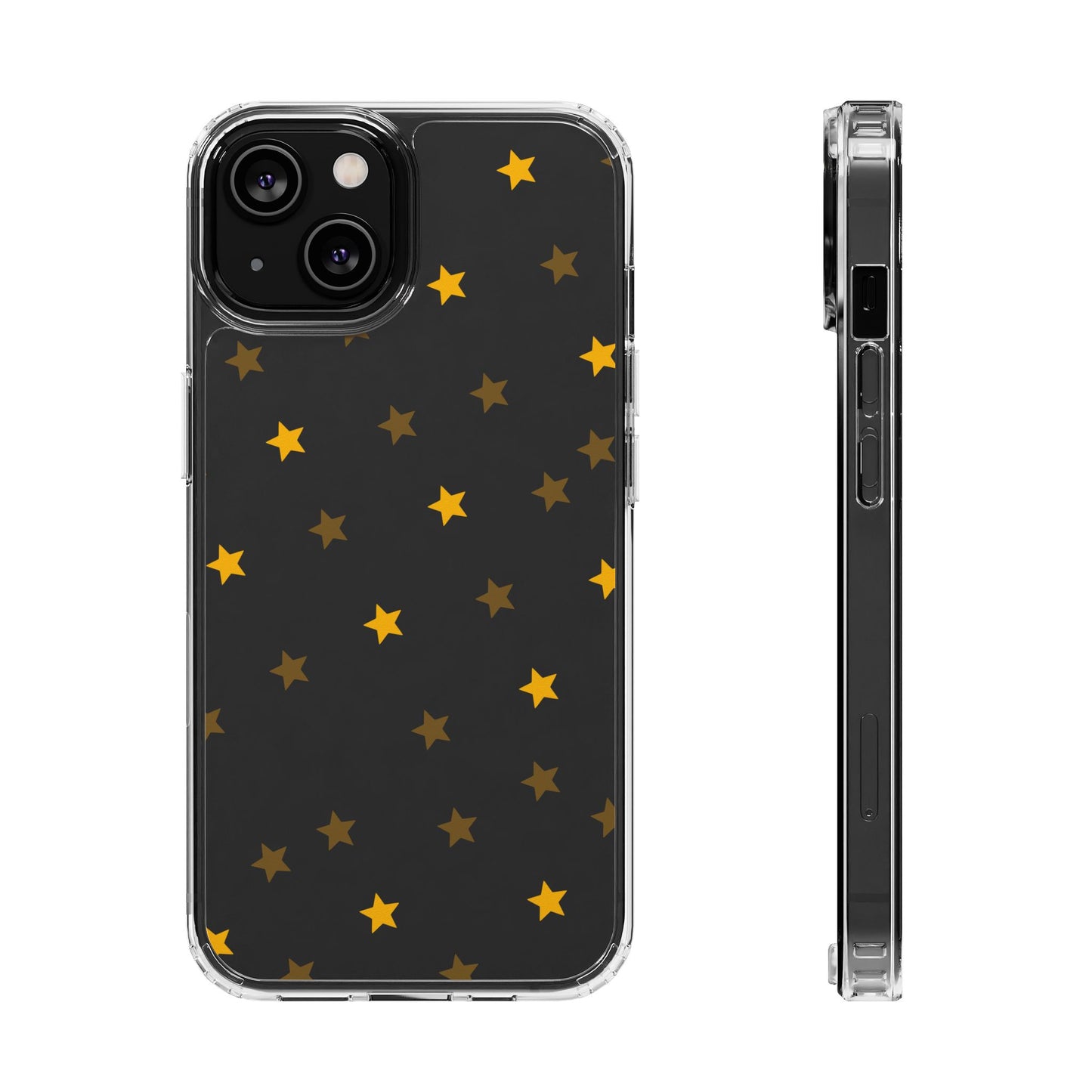 Yellow Stars Clear Phone Case – Stylish, Durable Protection