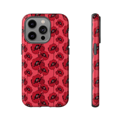 Red Poppy Phone Case for iPhone, Samsung & Google Pixel – Bold Floral Statement Aesthetic - JGUS