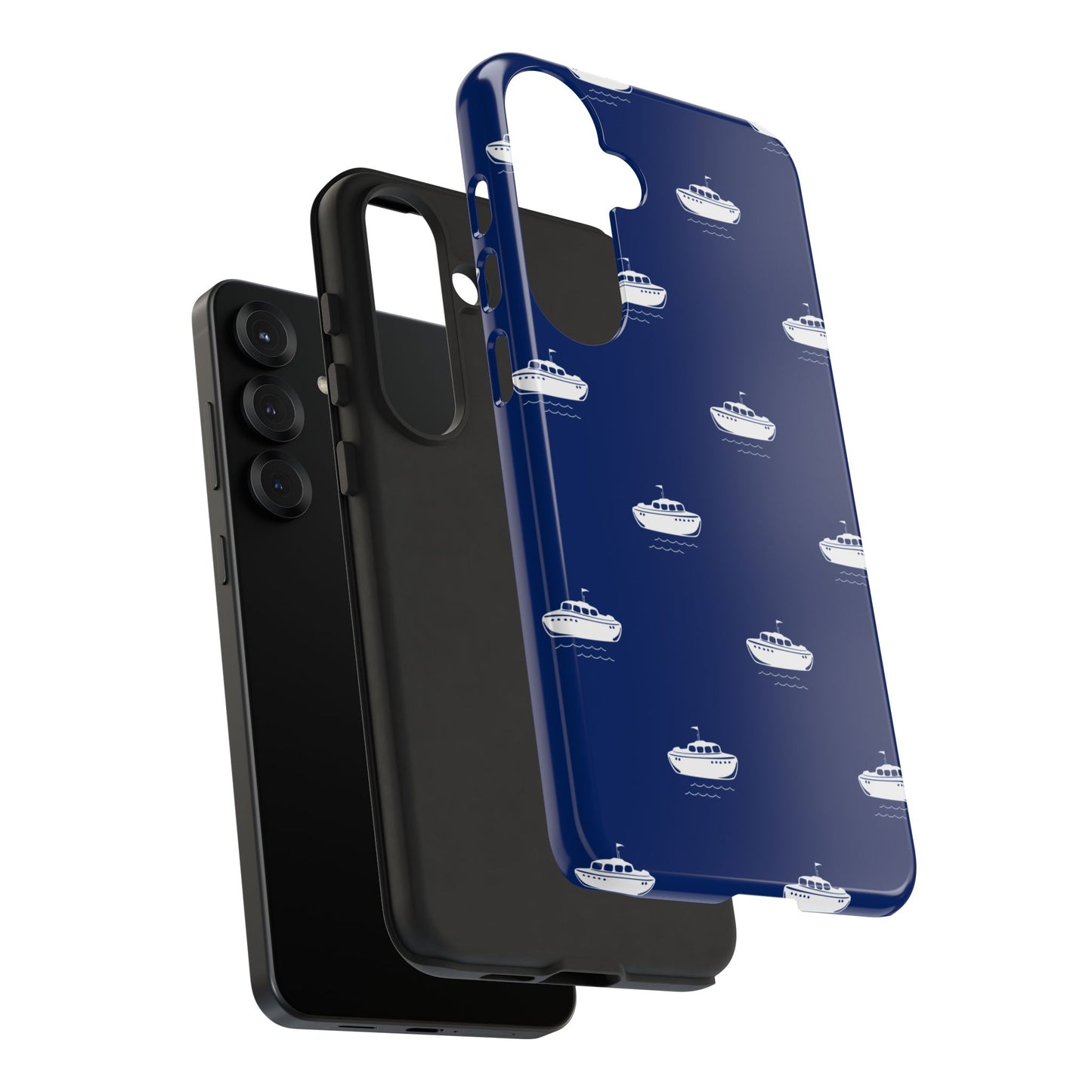 Blue Boat Phone Case – Calm Ocean Pattern for iPhone & Samsung, Durable & Stylish Protection - JGUS