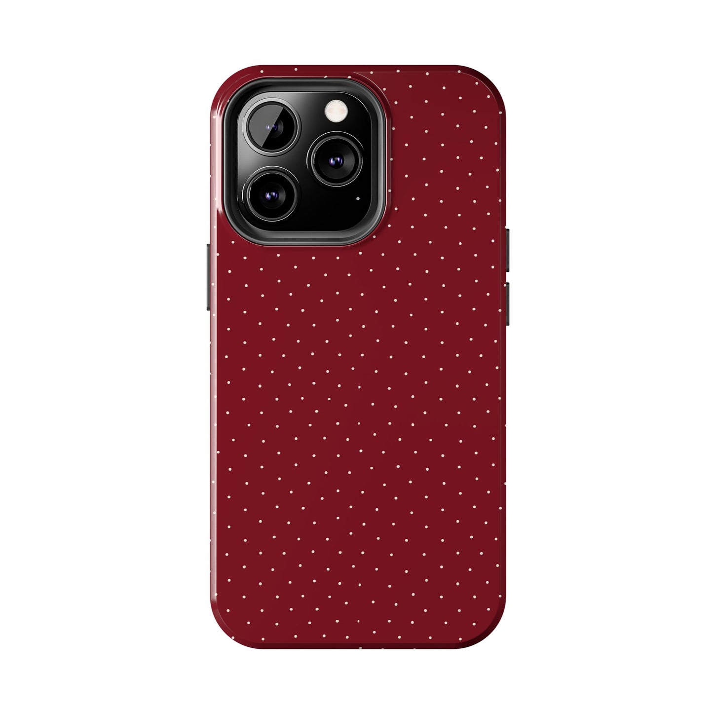 Burgundy  & White Dots Case