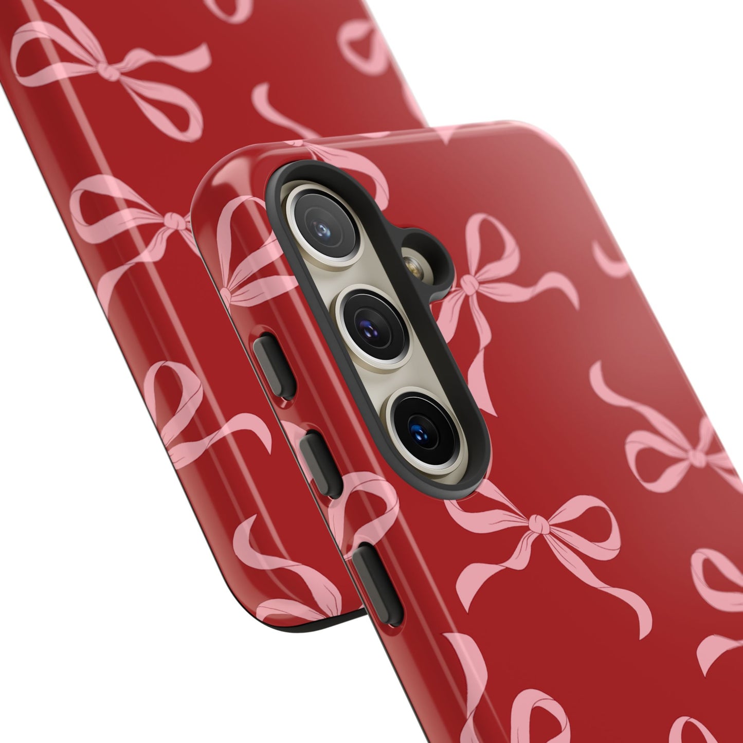 Pink Bows on Red Phone Case - JGUS