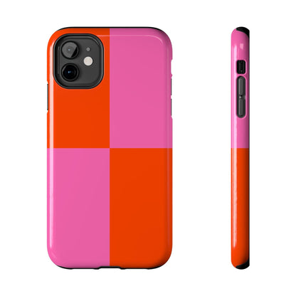 Plaid Sunset Orange & Pink Phone Case - JGUS