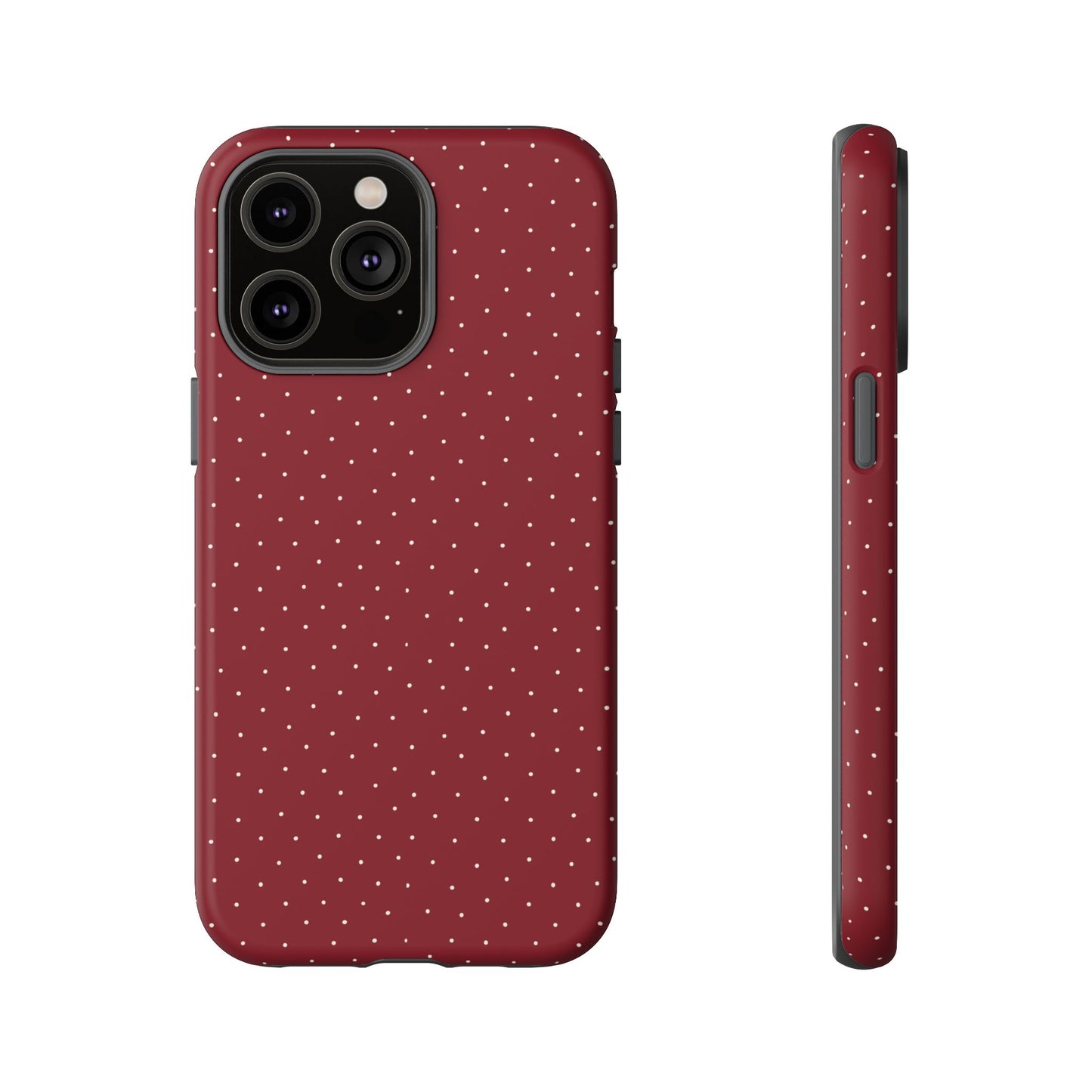 Burgundy  & White Dots Case - JGUS