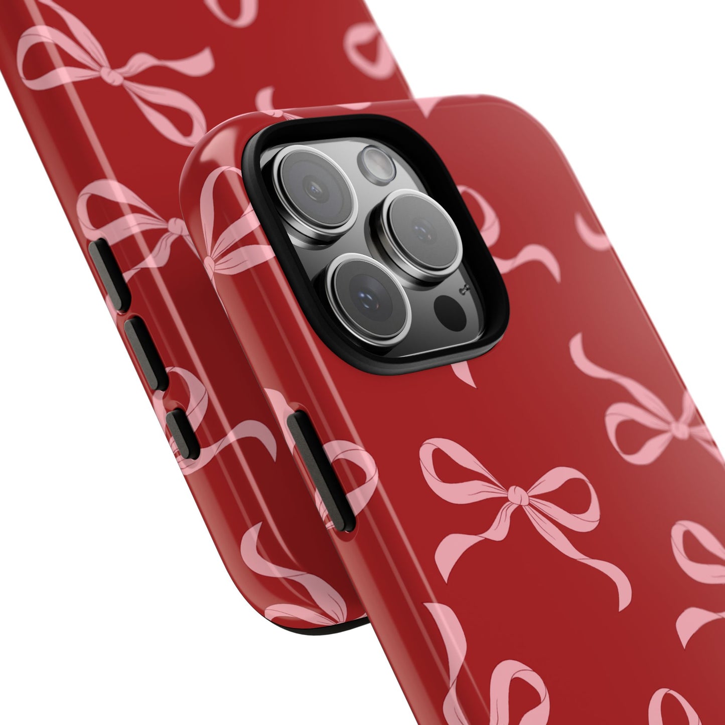 Pink Bows on Red Phone Case - JGUS