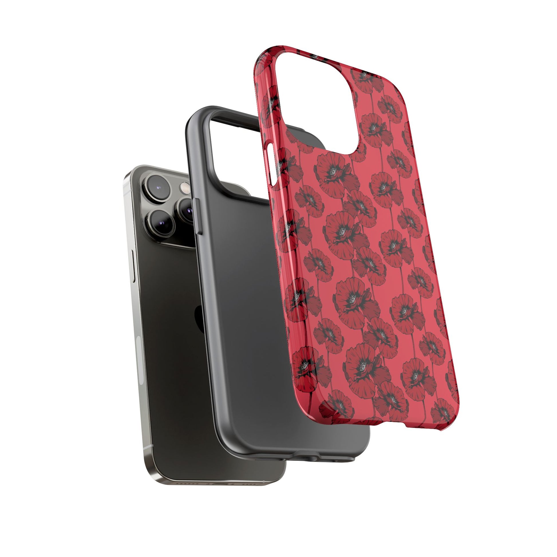 Red Poppy Phone Case for iPhone, Samsung & Google Pixel – Bold Floral Statement Aesthetic - JGUS