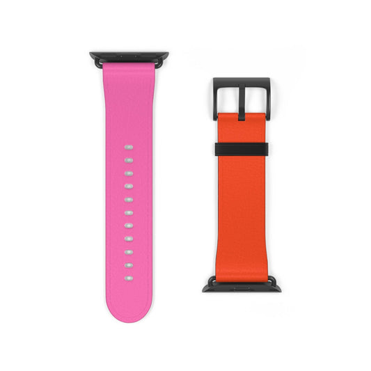 Plaid Sunset Orange & Pink Apple Watch Band - JGUS