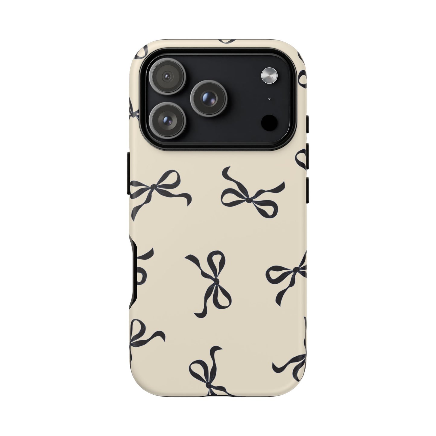 Beige and Black Bow Phone Case - JGUS