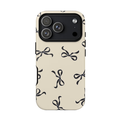 Beige and Black Bow Phone Case - JGUS