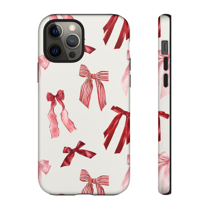 Burgundy Chic Bow Design Phone Case - JGUS