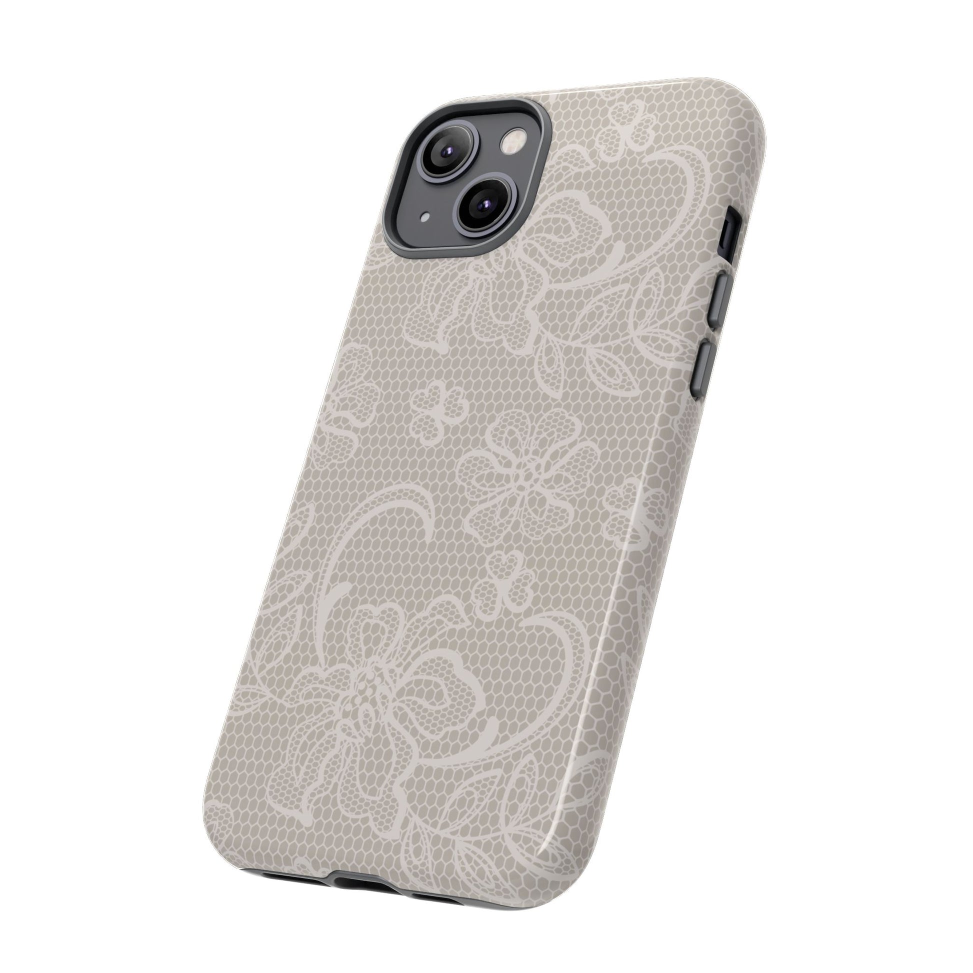 Lace Phone Case for iPhone Samsung Pixel – Cream Floral Elegant Aesthetic - JGUS