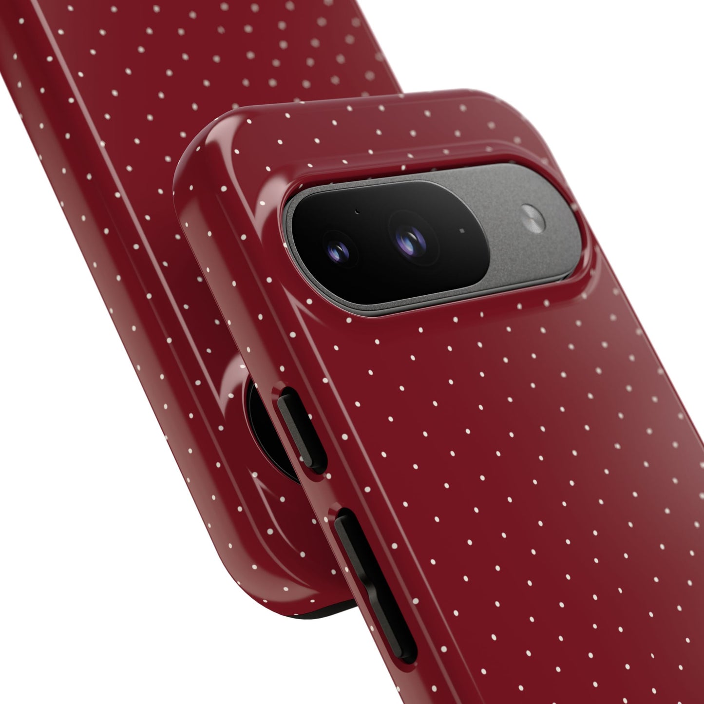 Burgundy  & White Dots Case - JGUS