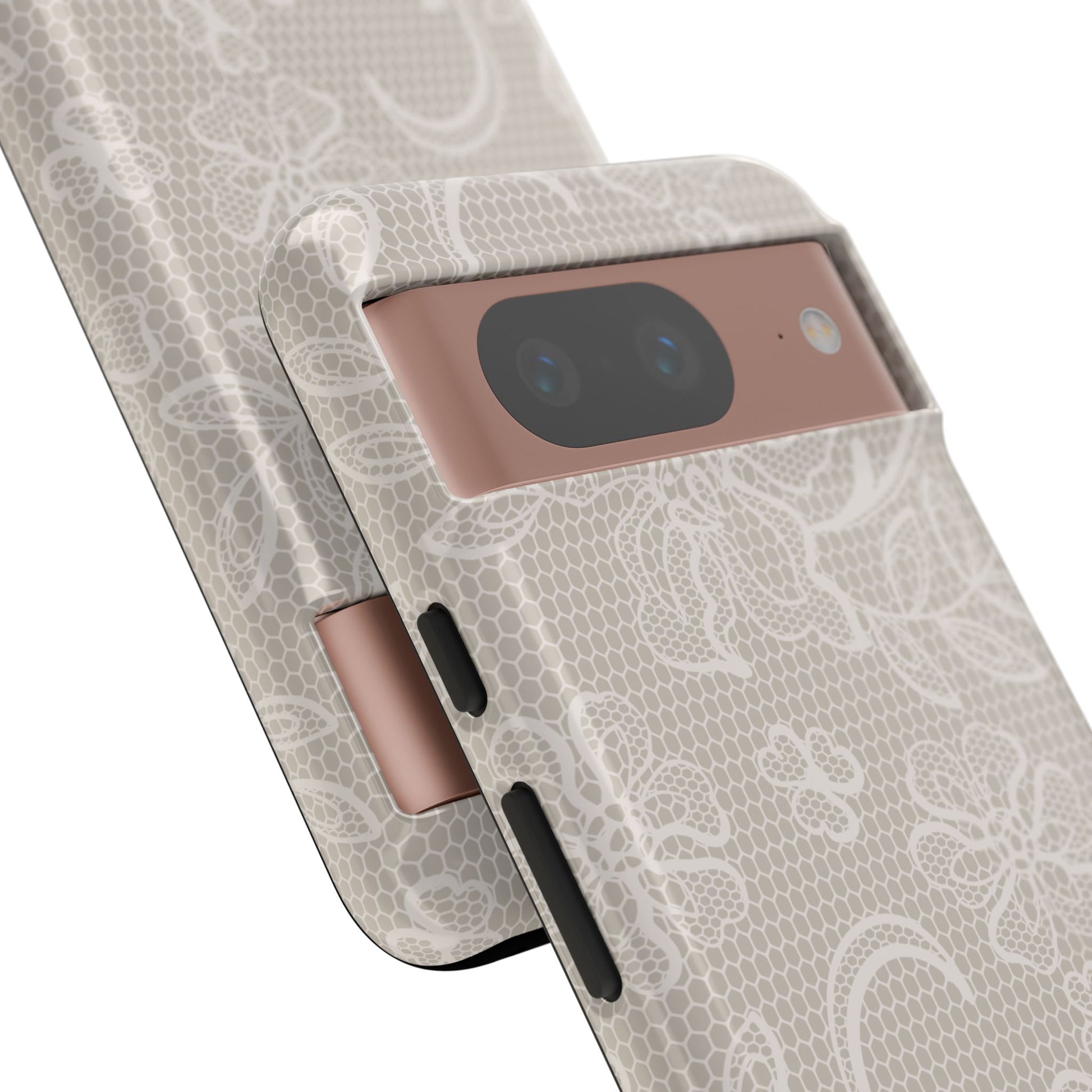 Lace Phone Case for iPhone Samsung Pixel – Cream Floral Elegant Aesthetic - JGUS
