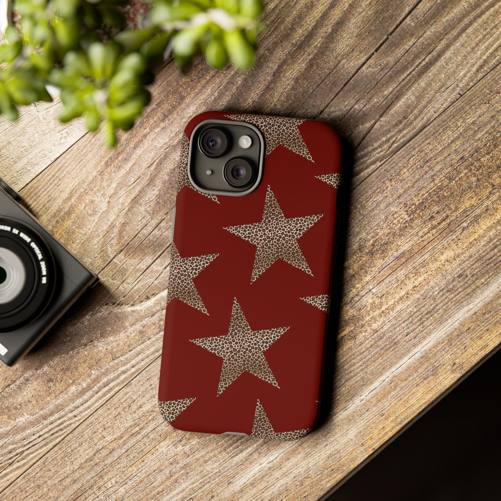 Leopard Star Luxe - Burgundy Edition | Aesthetic Coquette Phone Case for iPhone & Galaxy - JGUS