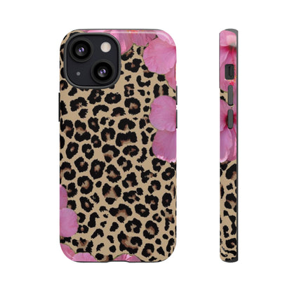 Leopard Bloom Pink Floral Phone Case – Trendy Animal Print Case for iPhone & Samsung