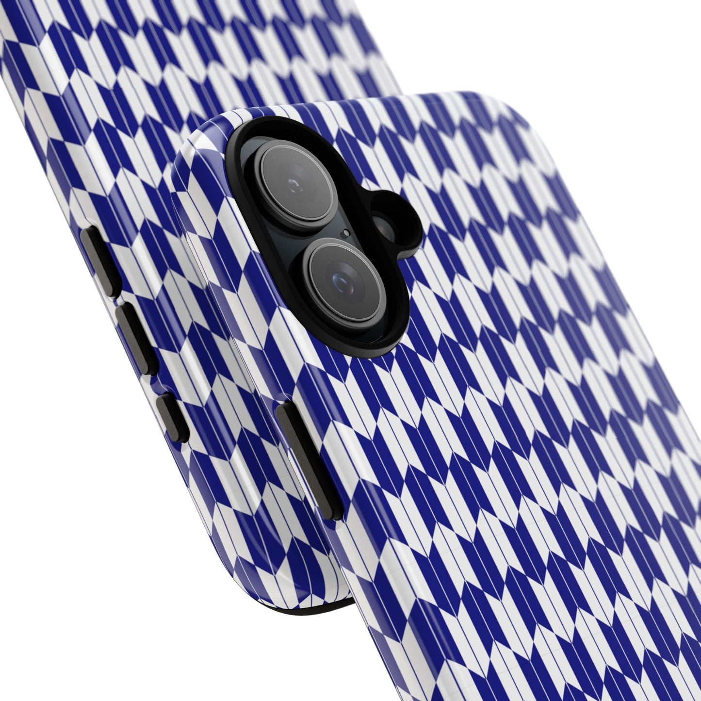 Navy Blue Geometric Phone Case for iPhone Samsung Pixel – Minimal Pattern Modern Aesthetic - JGUS