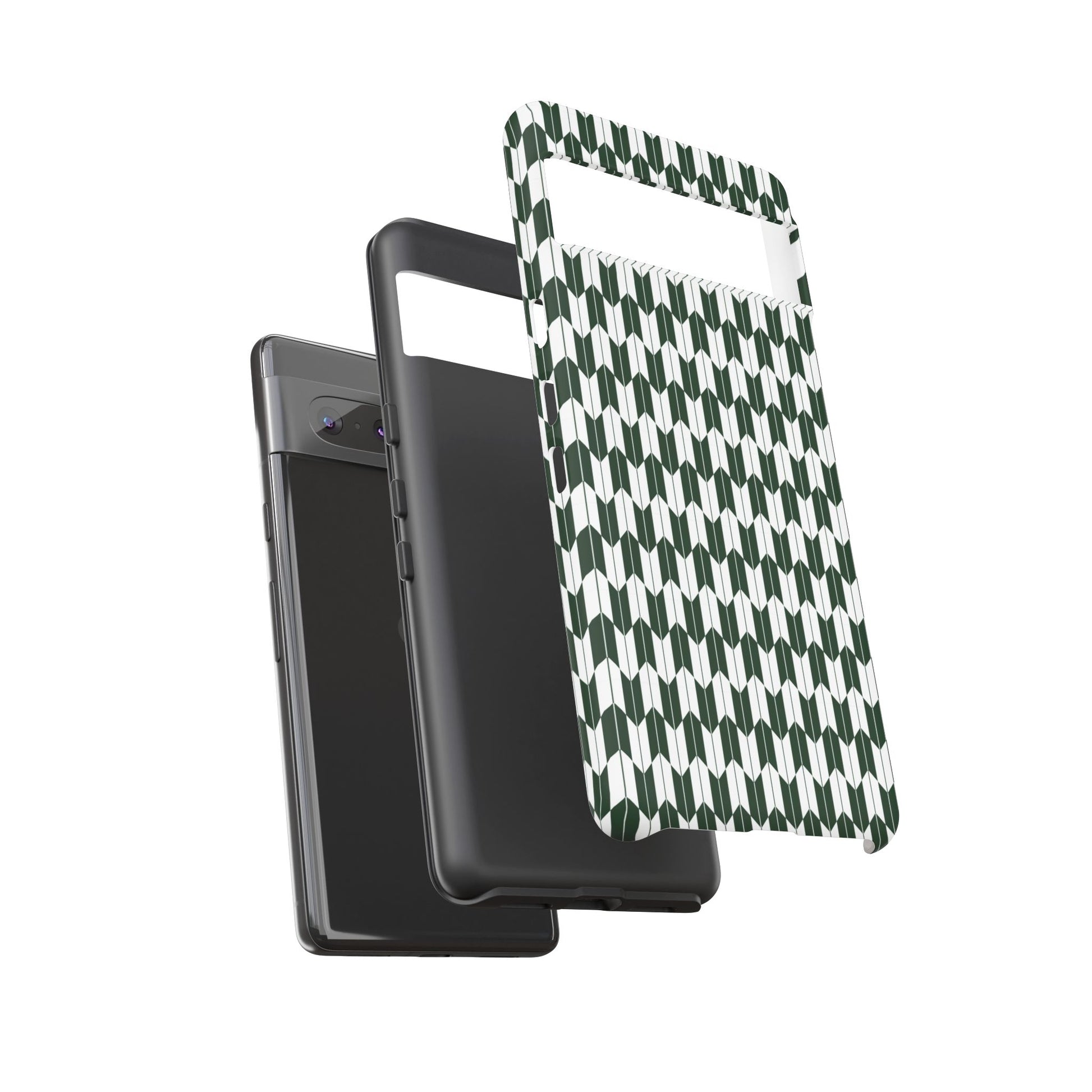 Green Harmony Geometric Phone Case – Durable, Slim, and MagSafe Compatible - JGUS