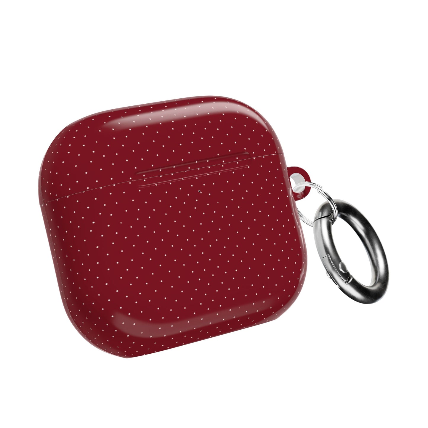 Burgundy & White Dots Shockproof & Scratch-Resistant AirPods Case – Wireless Charging Compatible