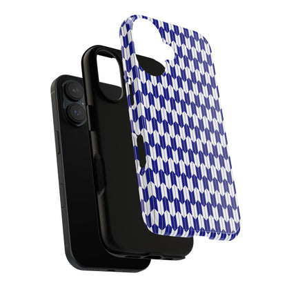 Navy Blue Geometric Phone Case for iPhone Samsung Pixel – Minimal Pattern Modern Aesthetic - JGUS