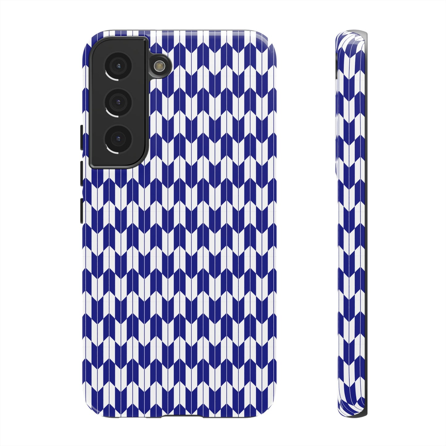 Navy Blue Geometric Phone Case for iPhone Samsung Pixel – Minimal Pattern Modern Aesthetic - JGUS