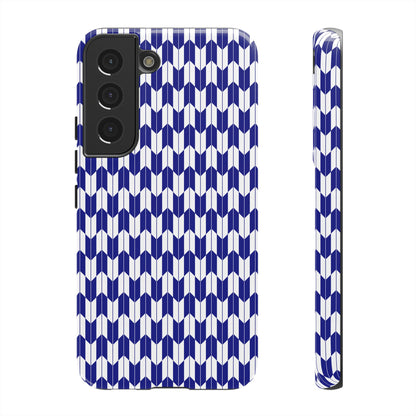 Navy Blue Geometric Phone Case for iPhone Samsung Pixel – Minimal Pattern Modern Aesthetic - JGUS