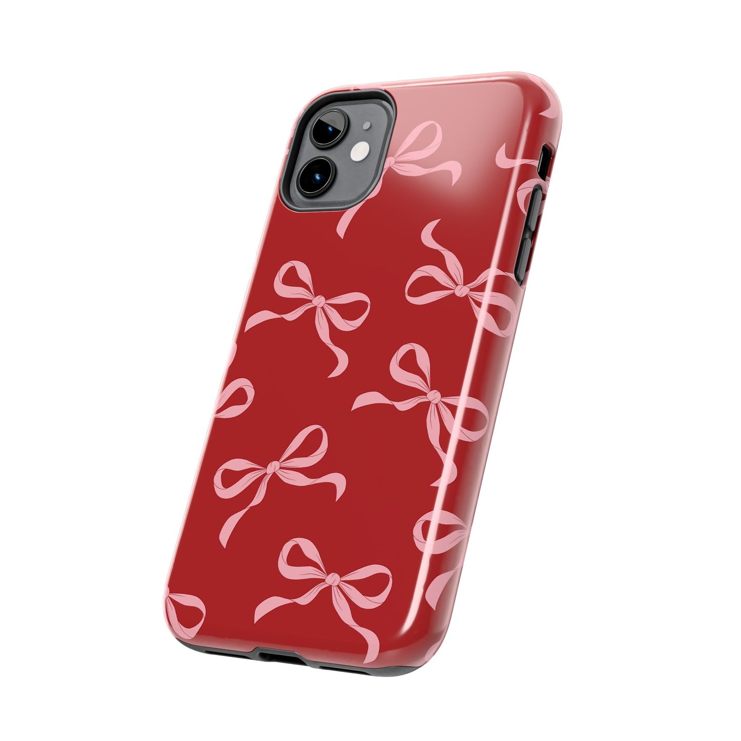 Pink Bows on Red Phone Case