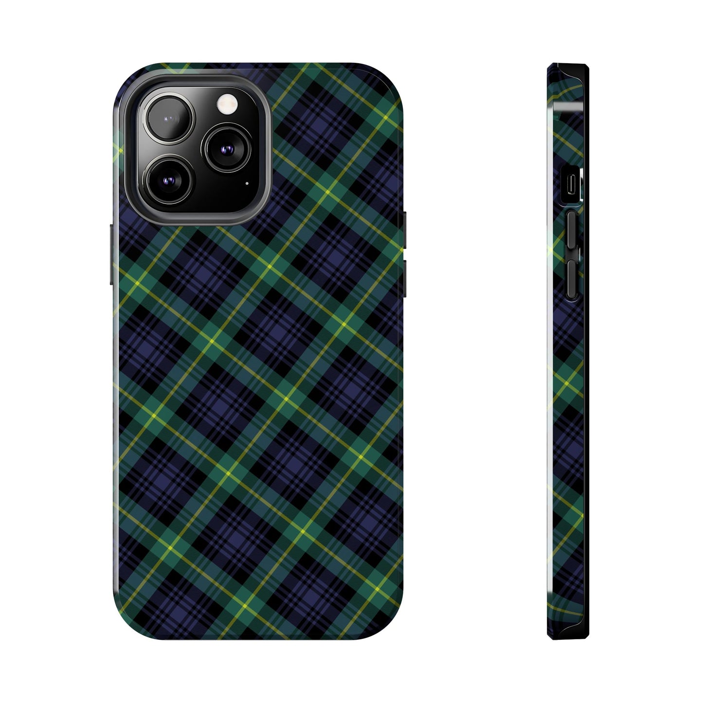 Jade Plaid Luxe Phone Case – Dual-Layer Protection for iPhone & Samsung