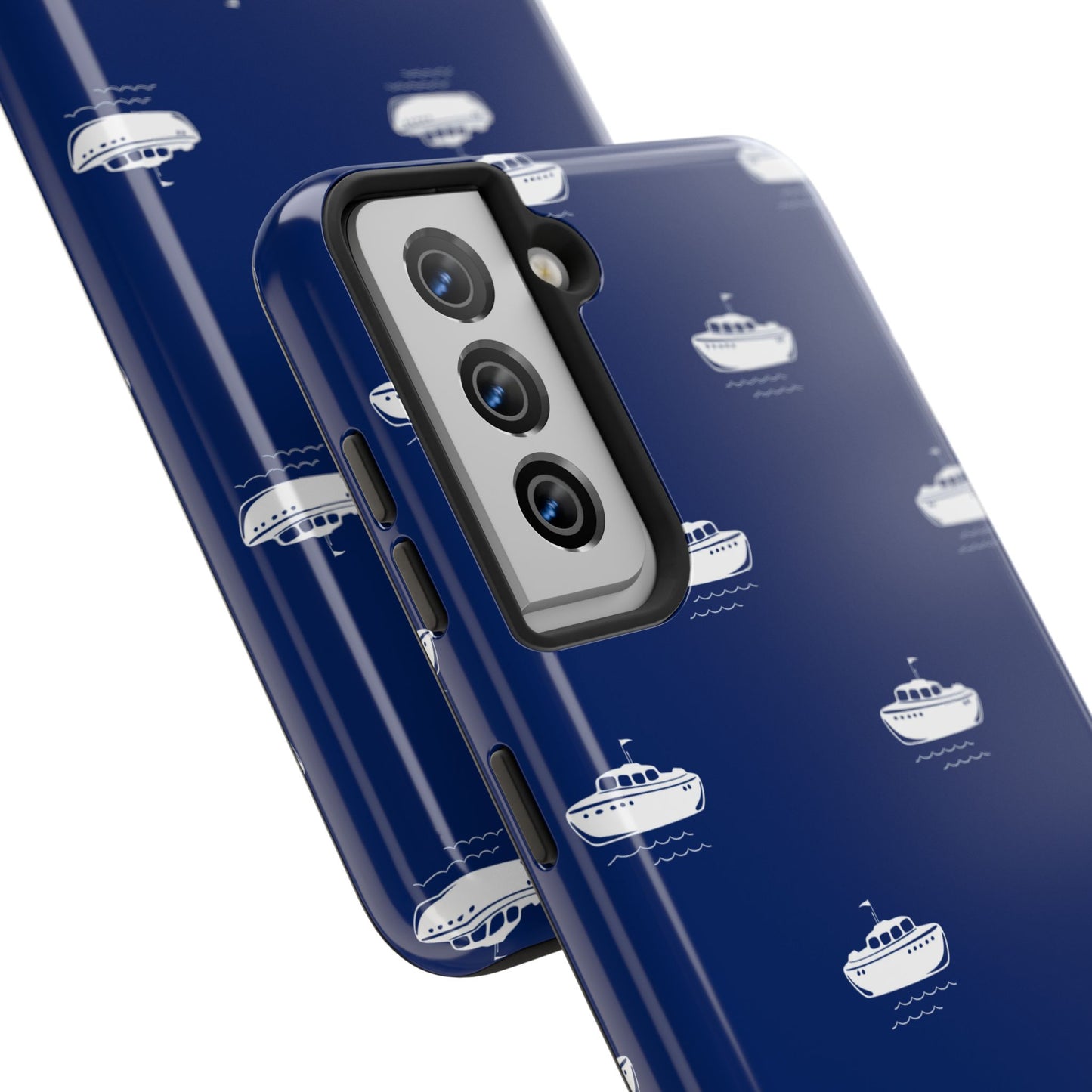 Blue Boat Phone Case – Calm Ocean Pattern for iPhone & Samsung, Durable & Stylish Protection