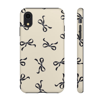 Beige and Black Bow Phone Case - JGUS
