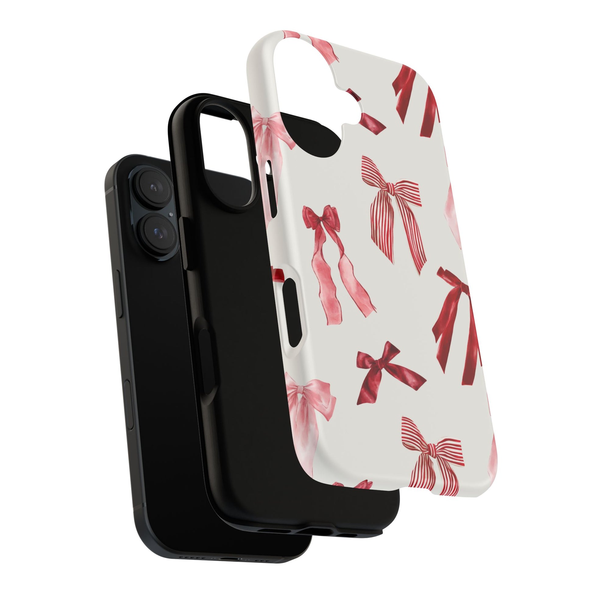 Burgundy Chic Bow Design Phone Case - JGUS