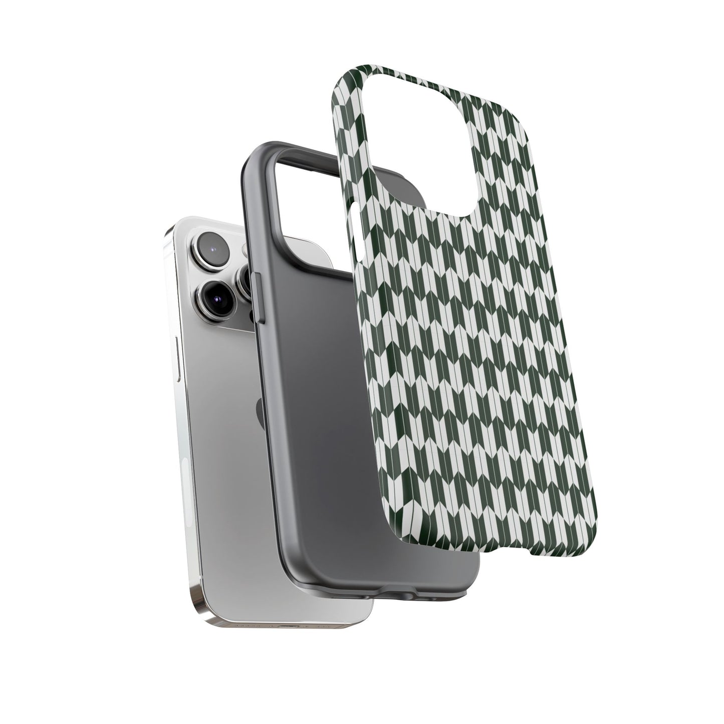 Green Harmony Geometric Phone Case – Durable, Slim, and MagSafe Compatible - JGUS